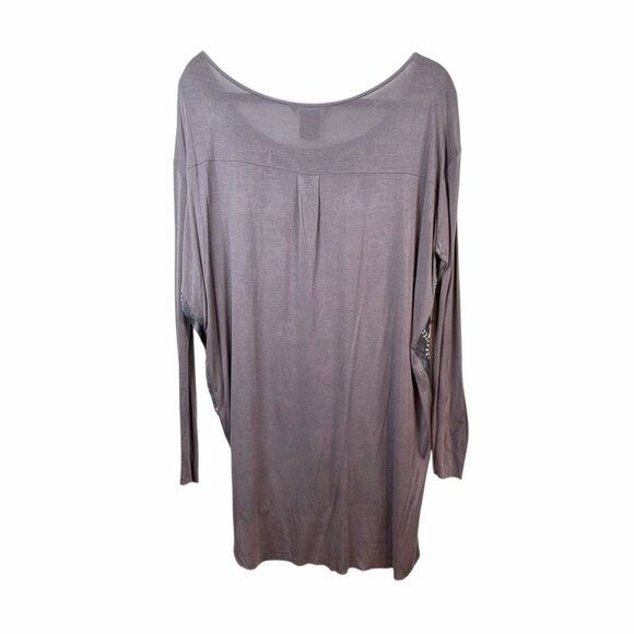 Thomas Wylde Scull Graphic Long Sleeve Oversized Tunic Silk Dress – Gray S /M (0 - Picture 13 of 14